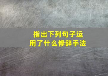 指出下列句子运用了什么修辞手法