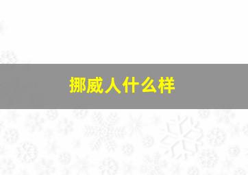 挪威人什么样