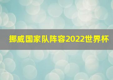 挪威国家队阵容2022世界杯