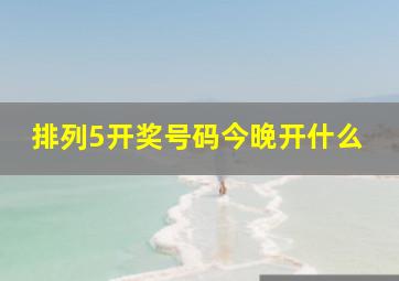 排列5开奖号码今晚开什么