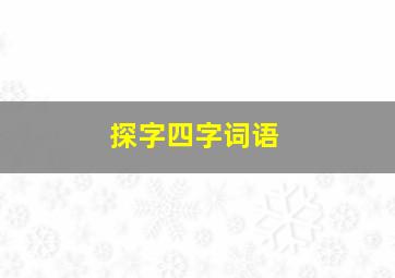 探字四字词语