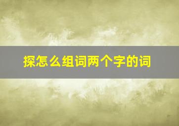 探怎么组词两个字的词