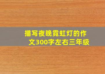 描写夜晚霓虹灯的作文300字左右三年级