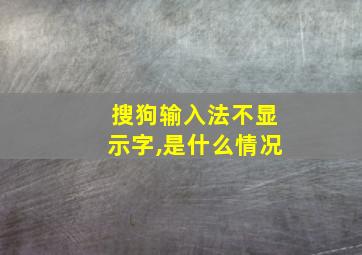 搜狗输入法不显示字,是什么情况