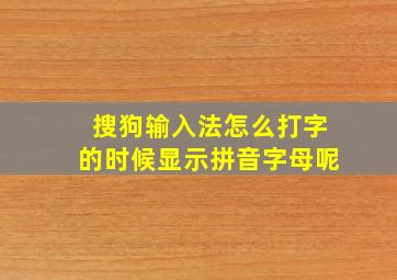 搜狗输入法怎么打字的时候显示拼音字母呢