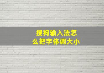 搜狗输入法怎么把字体调大小