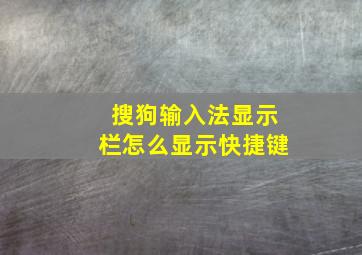 搜狗输入法显示栏怎么显示快捷键