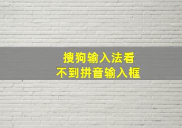 搜狗输入法看不到拼音输入框