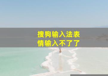 搜狗输入法表情输入不了了