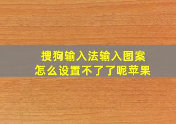 搜狗输入法输入图案怎么设置不了了呢苹果