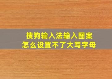 搜狗输入法输入图案怎么设置不了大写字母