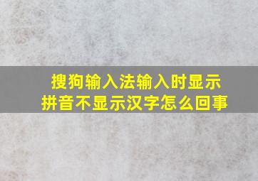 搜狗输入法输入时显示拼音不显示汉字怎么回事