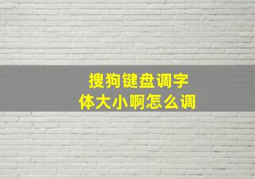 搜狗键盘调字体大小啊怎么调