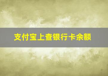 支付宝上查银行卡余额