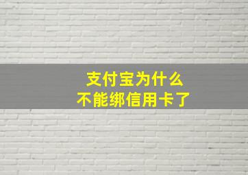 支付宝为什么不能绑信用卡了