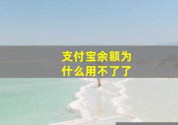 支付宝余额为什么用不了了