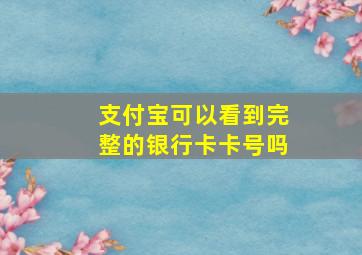 支付宝可以看到完整的银行卡卡号吗