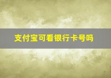 支付宝可看银行卡号吗