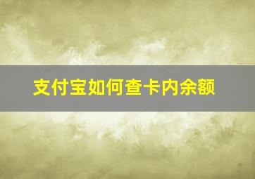 支付宝如何查卡内余额