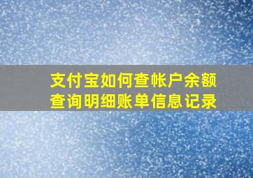 支付宝如何查帐户余额查询明细账单信息记录