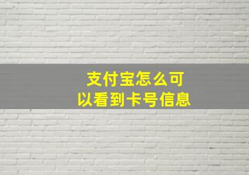 支付宝怎么可以看到卡号信息