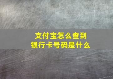 支付宝怎么查到银行卡号码是什么