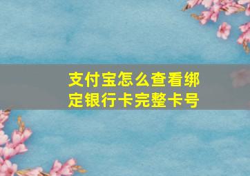 支付宝怎么查看绑定银行卡完整卡号