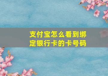 支付宝怎么看到绑定银行卡的卡号码