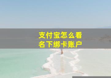 支付宝怎么看名下绑卡账户