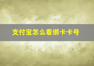 支付宝怎么看绑卡卡号