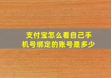 支付宝怎么看自己手机号绑定的账号是多少