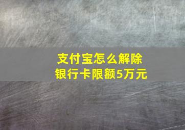 支付宝怎么解除银行卡限额5万元