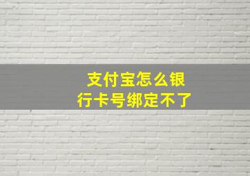 支付宝怎么银行卡号绑定不了