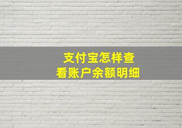 支付宝怎样查看账户余额明细