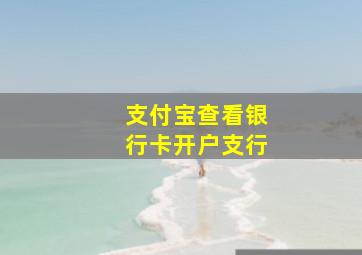 支付宝查看银行卡开户支行