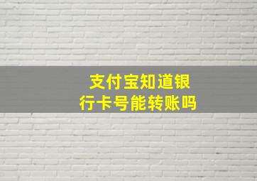 支付宝知道银行卡号能转账吗