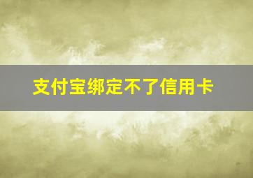 支付宝绑定不了信用卡