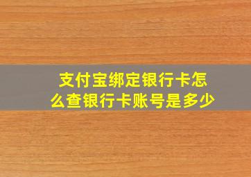 支付宝绑定银行卡怎么查银行卡账号是多少