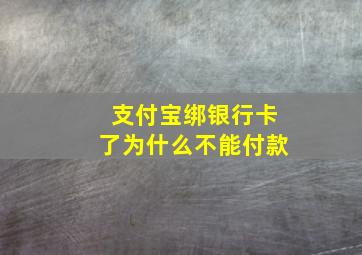 支付宝绑银行卡了为什么不能付款