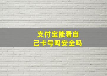 支付宝能看自己卡号吗安全吗