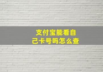 支付宝能看自己卡号吗怎么查