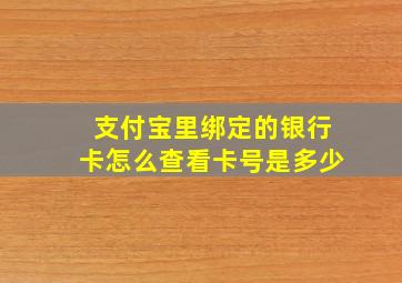 支付宝里绑定的银行卡怎么查看卡号是多少