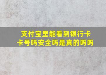 支付宝里能看到银行卡卡号吗安全吗是真的吗吗