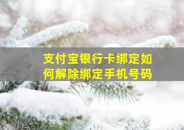 支付宝银行卡绑定如何解除绑定手机号码