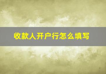 收款人开户行怎么填写