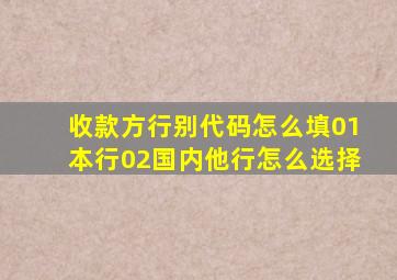 收款方行别代码怎么填01本行02国内他行怎么选择