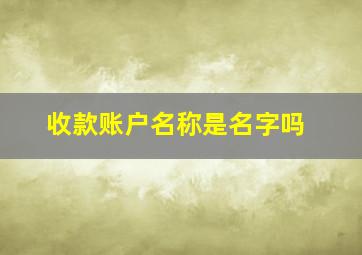 收款账户名称是名字吗