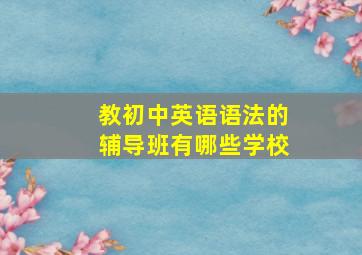 教初中英语语法的辅导班有哪些学校