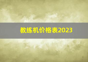 教练机价格表2023