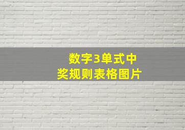 数字3单式中奖规则表格图片